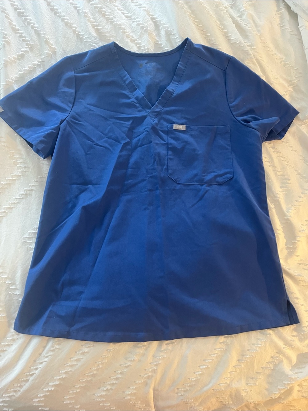 Figs Royal Blue V-Neck Short Sleeve Medical Top